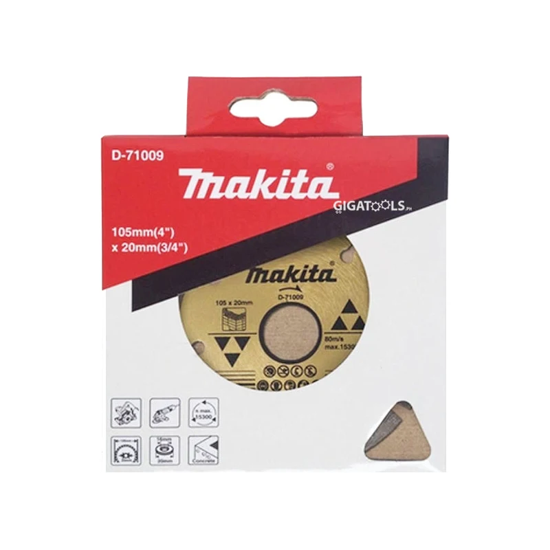 Makita Original D-71009 4-inches Diamond Cutting Disc for Concrete / Stone ( 105mm x 20mm )