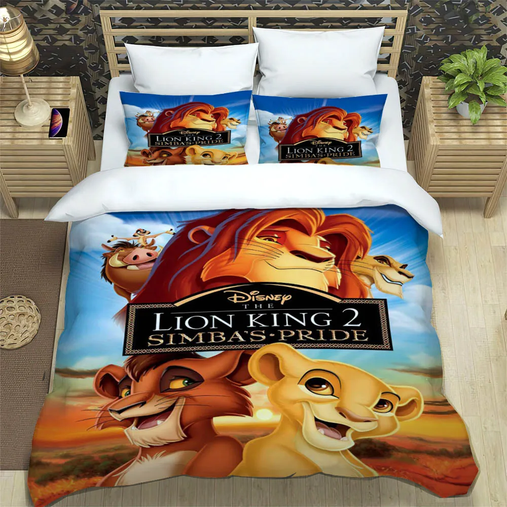 Cartoon The Lion King printed Bedding Sets exquisite bed supplies set duvet cover comforter set bedding set luxury Birthday Gift