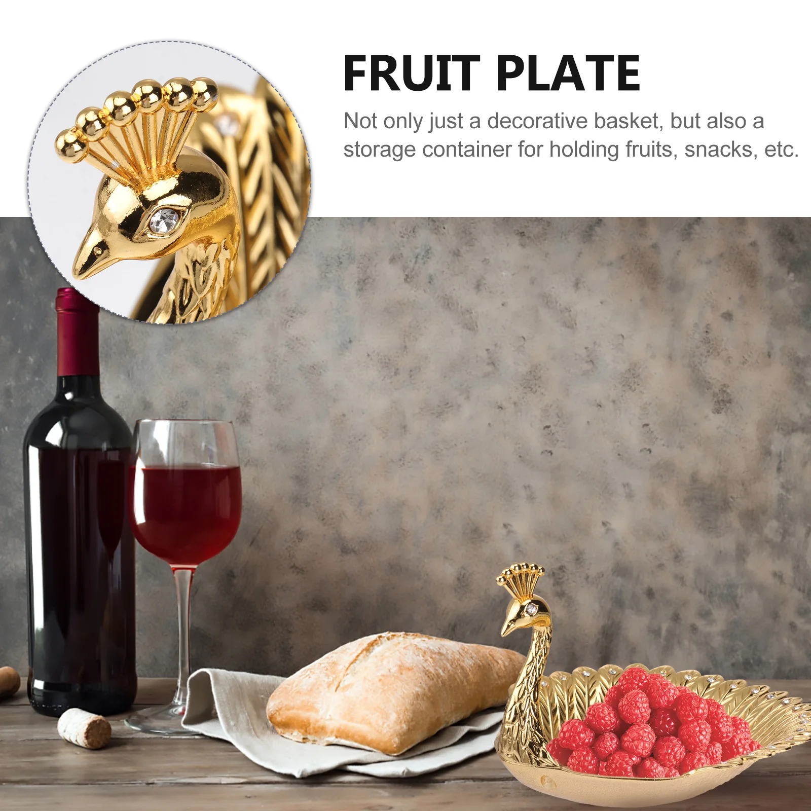 

1pc Zinc Alloy Plate Smooth Dessert Plate Edges Snack Storage Tray Dessert Storage Tray For Home Kitchen Living Room Gift