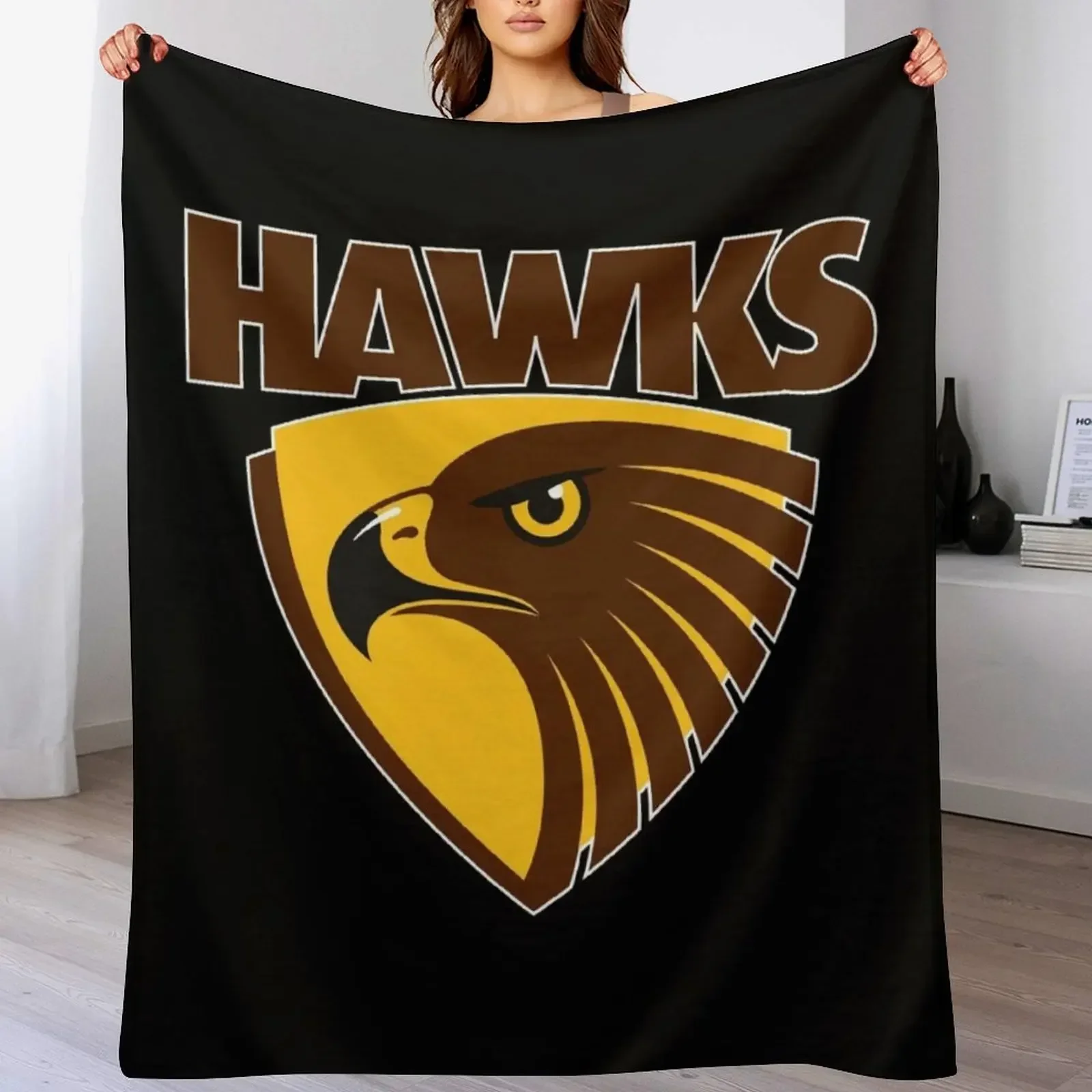 

Hawk and Shield Throw Blanket Cozy Throw Blanket Birthday Gift for Him Her