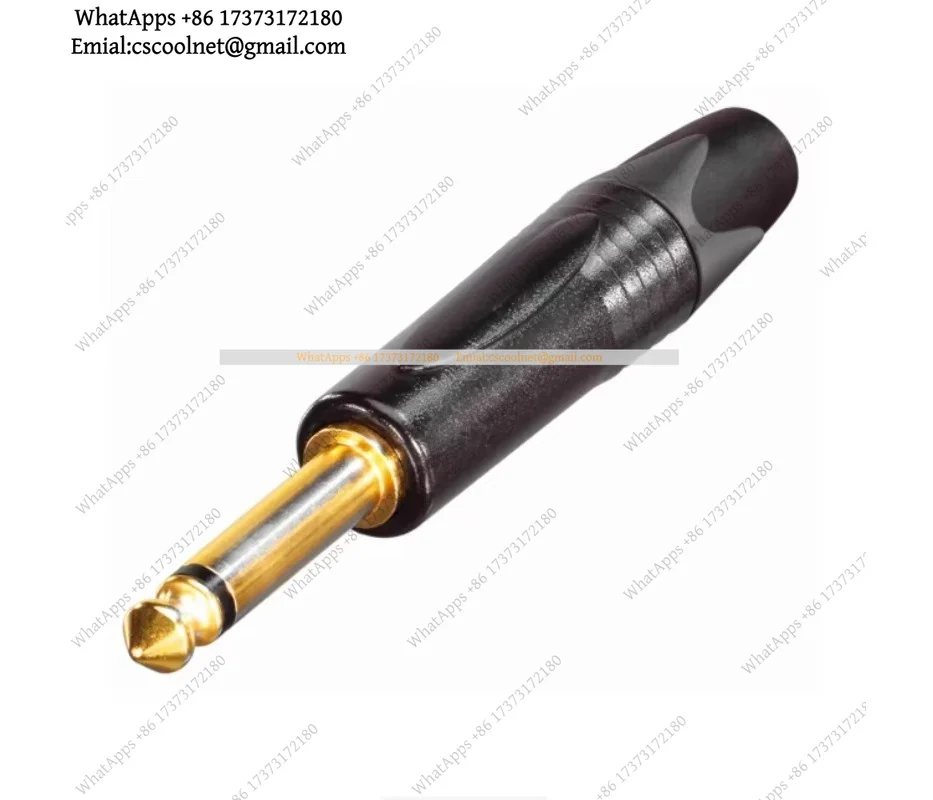 k3 10pcs for Neutrik NP2X NP2X-B 1/4" TS Mono Plug, 6.35mm Gold Plated Phone Plug for Guitar Amp Audio Cable DIY