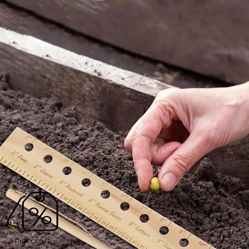 ABJO-Spacer Tool Seeder Planting Ruler Accurate Plant Dibber Spacingtemplate Garden Gardening Tool Forgardens Yard A