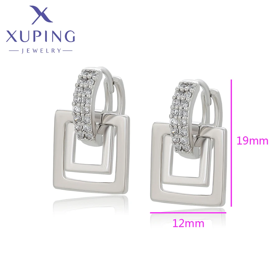 Xuping Jewelry Fashion New Arrival Simple Earrings Stone Platinum Earring for Women Trendy Jewellery Gift X001005701