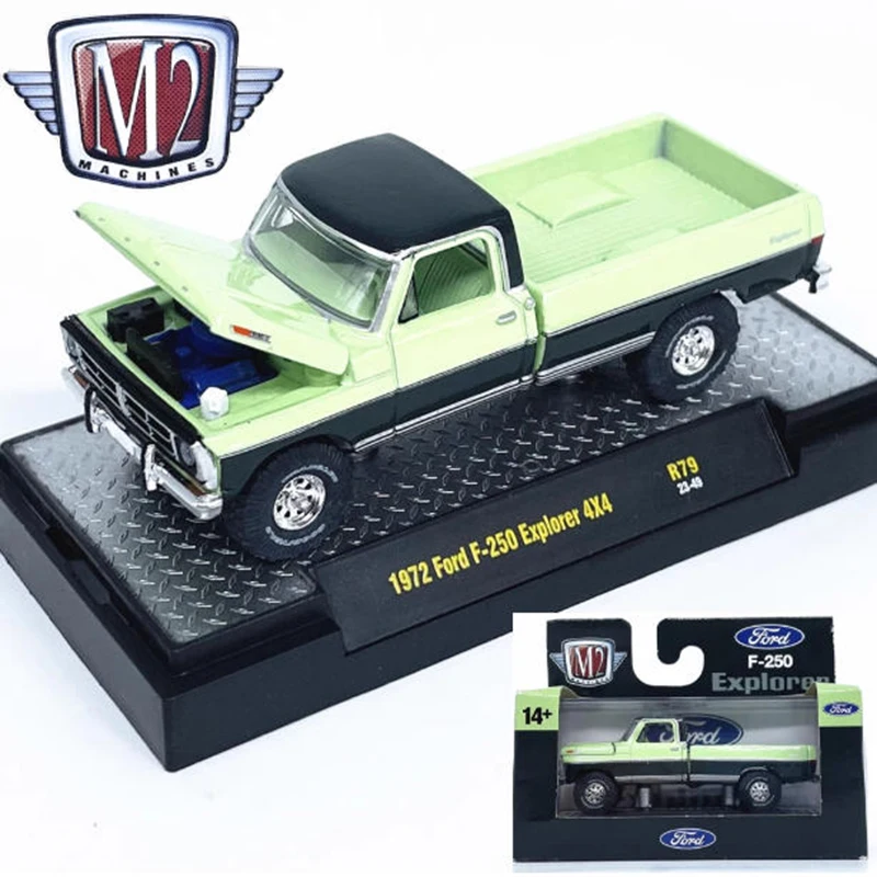 

M2 1/64 Ford F-250 Explorer 4x4 модель автомобиля из сплава, статическая коллекция, украшенные праздничные подарки, игрушки