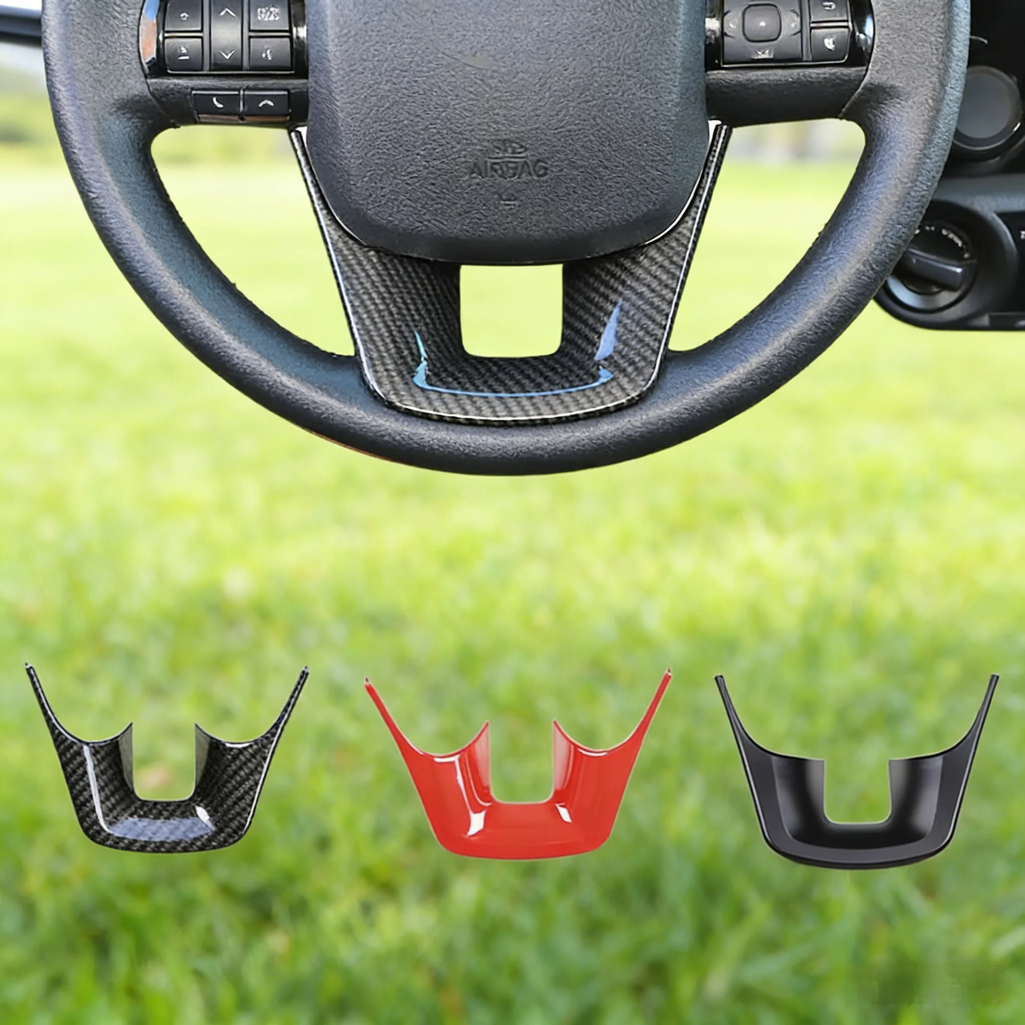 

1pcs ABS Steering Wheel U-shape Decorative Trim Cover For Fortuner Toyota Hilux Revo Conquest 2015-2021 Car Interior Accessories