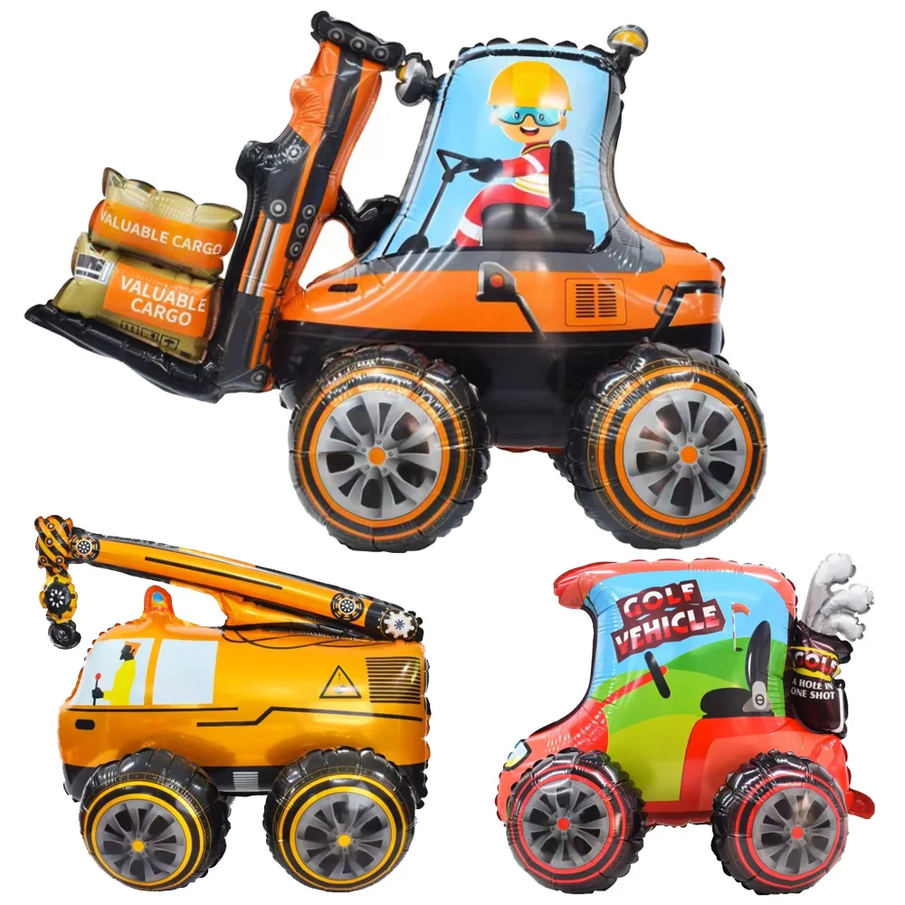 

Construction Truck Themed Forklift Balloon Excavator Mixer Crane Balloons Truck Boys Construction Birthday Party Decor Supplies