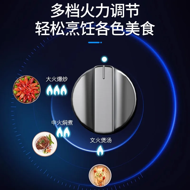 Gas Stove, Household Single Stove Liquefied Gas Stove 5.2kw Nine Guns Fire, Stainless Steel Panel, Easy To Clean Gas Stove