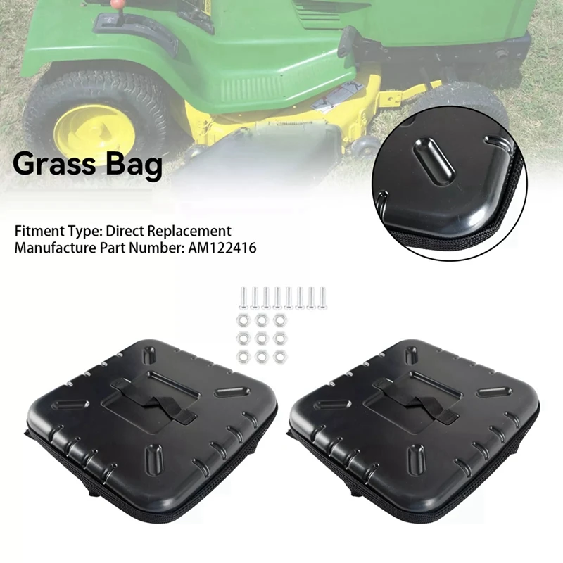 

AM122416 2PCS/Set Lawnmower Grass Bag Replace For John Deere AM101602 Grass Bags