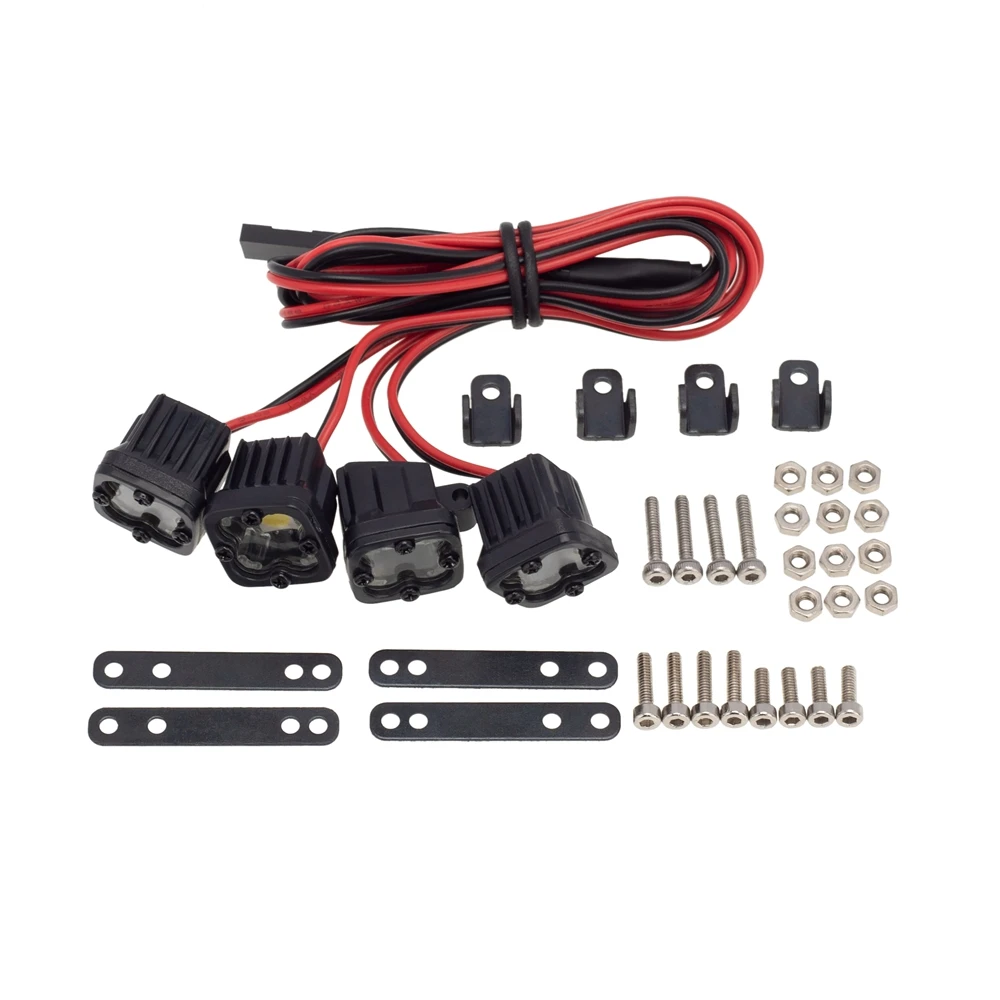 RC카 LED 라이트 헤드라이트 스포트라이트 (1/10 RC 크롤러 트랙사스 TRX4 TRX6 Axial SCX10 90046 레이스 RR10 레드캣 MST 용)