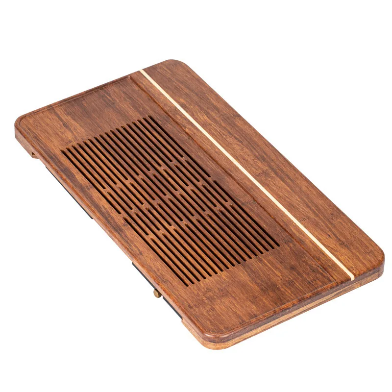 

-style simple household drainage and water storage dual-purpose dry brewing tea tray Heavy bamboo tea tray Kung fu tea set