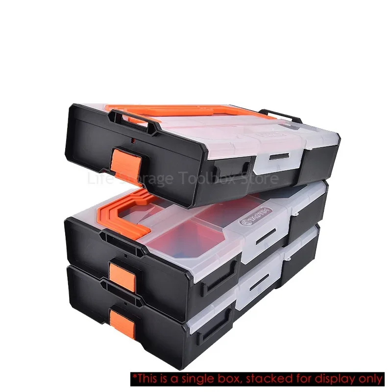 Protable Stacked Toolbox Parts Storage Boxes Multi-grid Tool box Screw Organizer Plastic Tool Case Hardware Tools Organizer