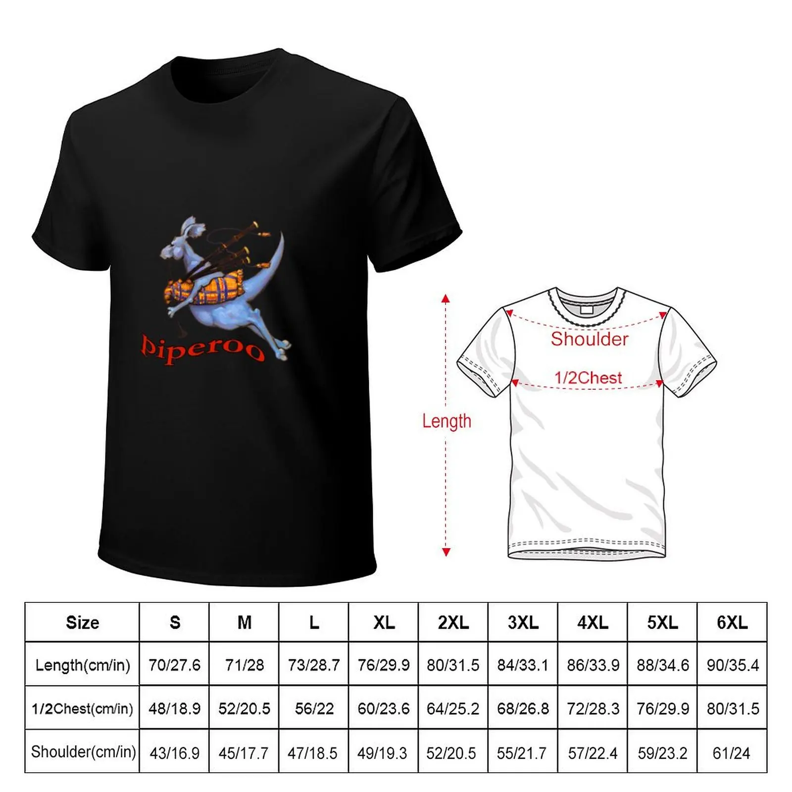 Piperoo - Kangaroo hops by with Bagpipes T-Shirt Lightweight Cooling Short Sleeve Tee