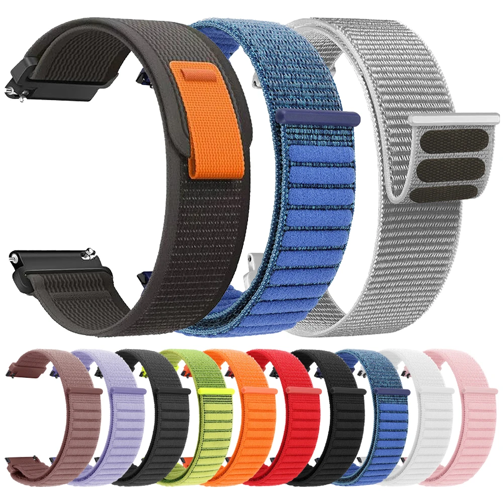 Bracelet de montre en Nylon tressé, 20mm 22mm, pour Huami Amazfit Active 3 2 Max/Bip 6 5 UNITY, AMAZFIT BALANCE 2 GTR GTS
