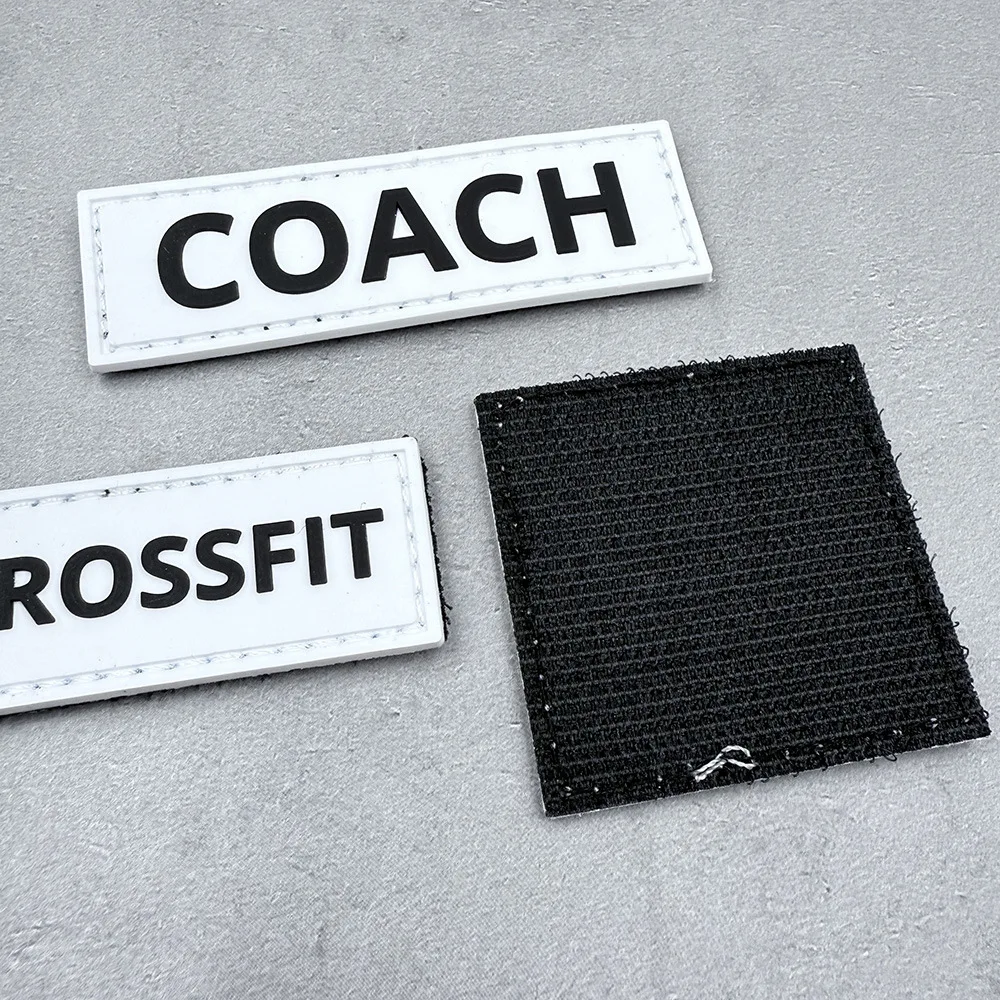 1 Piece Fitness Athlete Patch 2-6 CM Hook-and-loop Fasteners PVC Patch Rubber DIY Decoration Badges for Jackets and Clothing