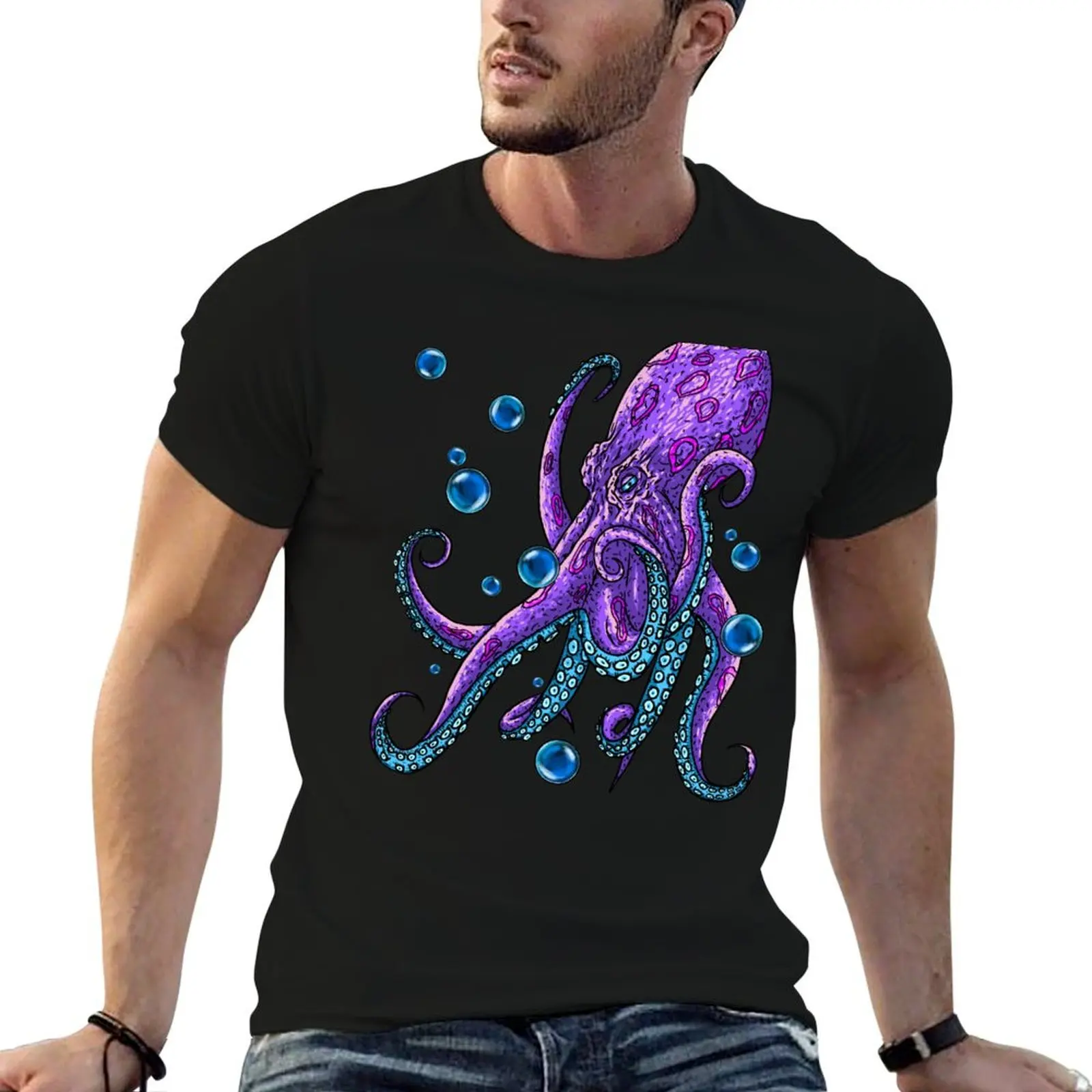 

Cool funny deep-sea juicy octopus T-Shirt vintage t shirts plus sizes baggy shirts funny t shirts men