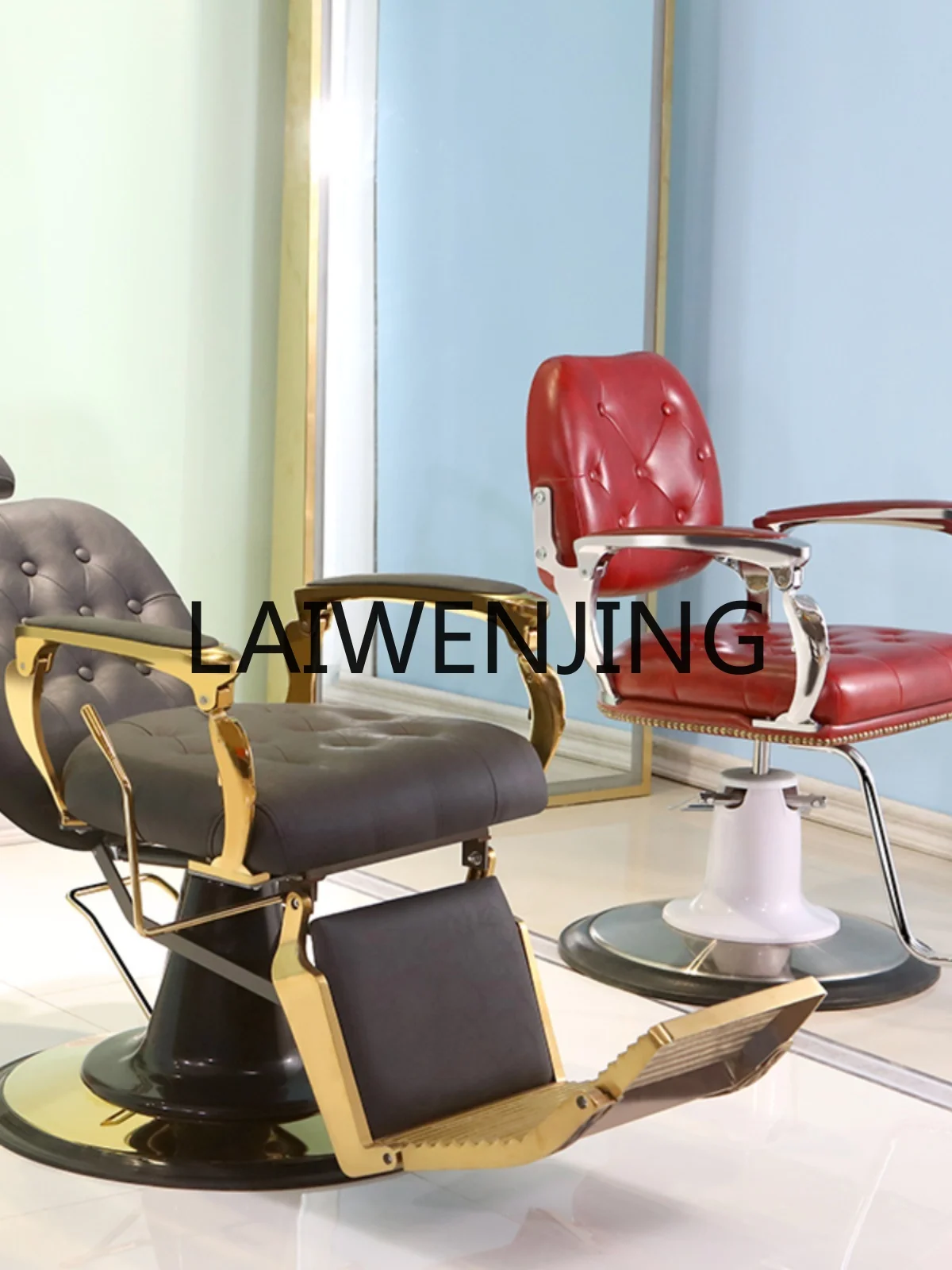 

Vintage Upscale Simple Oil Head Hair Salon Chair Can Be Put down Adjustable Stool for Hair Salon