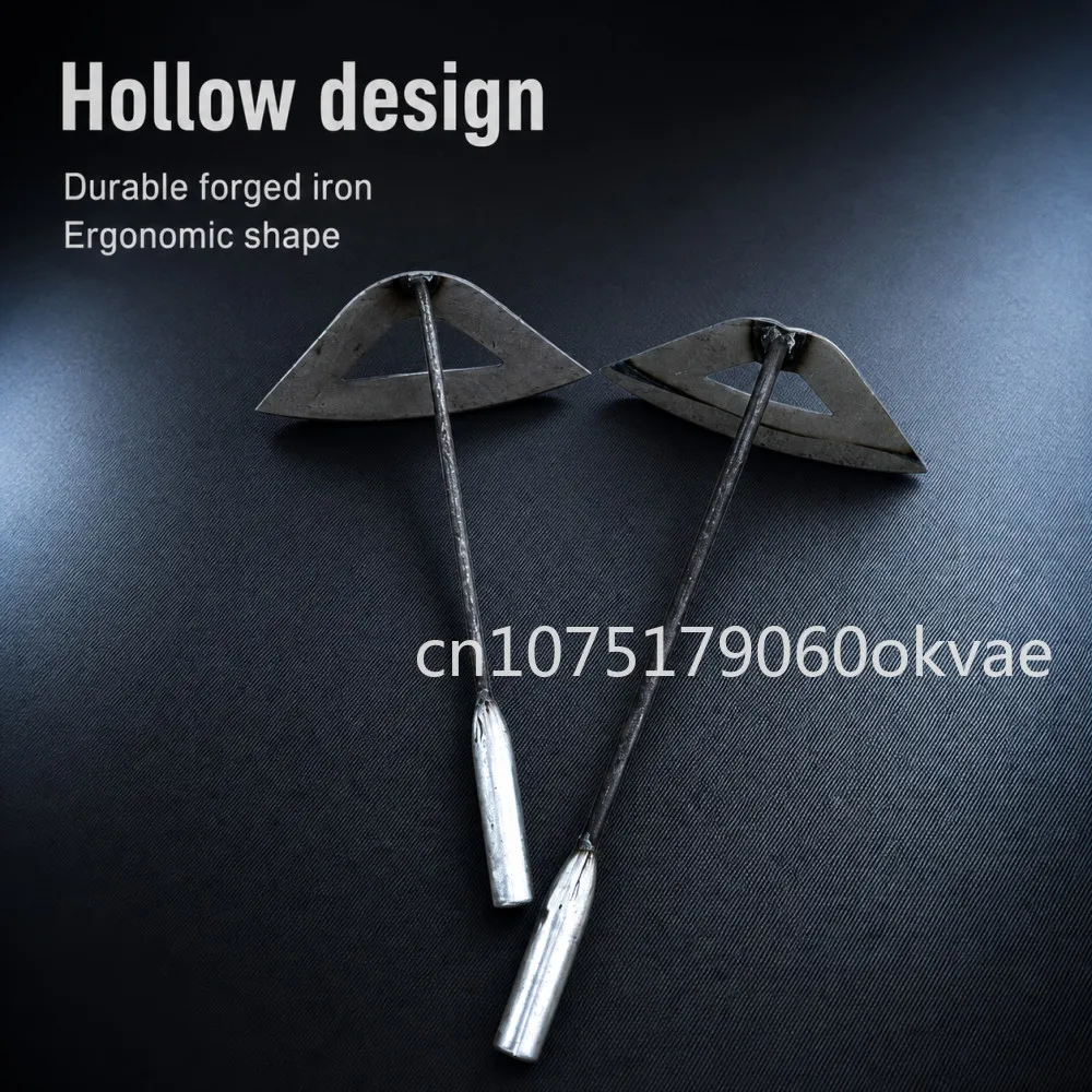 Gardening Hollow Hoe Handheld Weeding Tool Sharp Crescent Blade Iron Handle for Vegetable Garden Soil Cultivation and Loosening