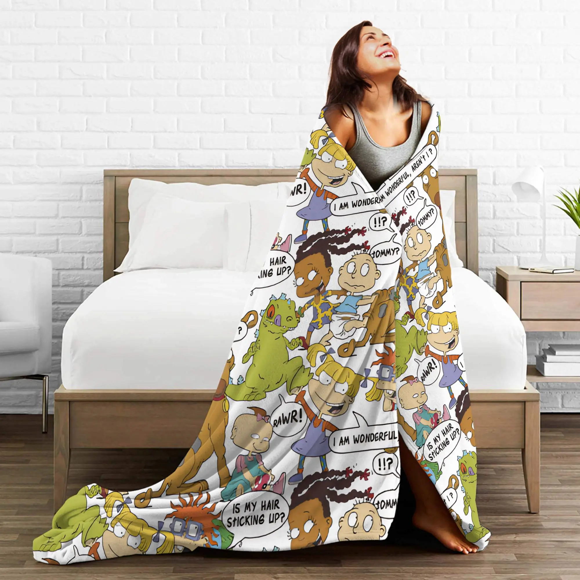 Rugrats الرسوم المتحركة شخصية بطانية جودة سوبر الفراش الدافئة يلقي الخريف التخييم الأريكة السرير رقيق المفرش