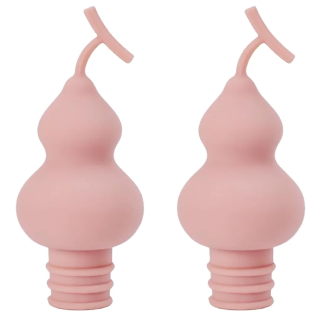 

2 Pcs Stoppers Silicone Sealing Cute Gourd Portable Practical Long Term Use Accessories Preserve Flavor Decor