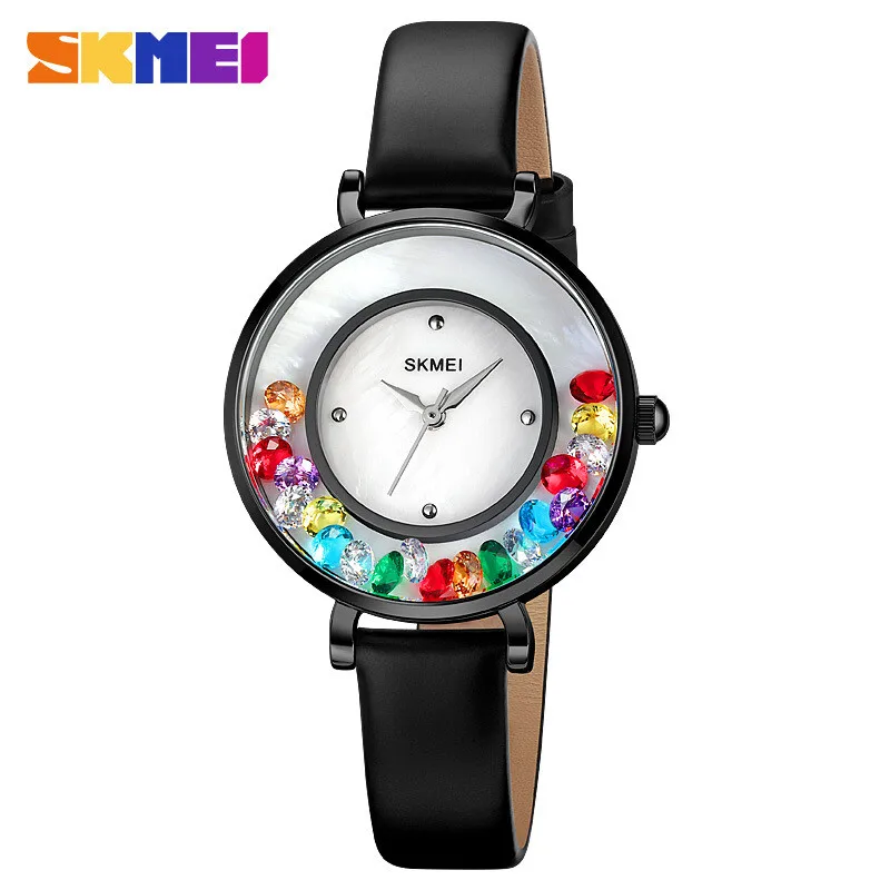 كوارتز ملون SKMEI 2041 كاجوال كريستال ساعات نسائية موضة #5