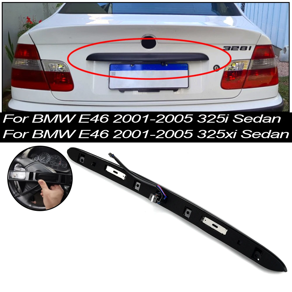 

Black Tailgate Switch Car Trunk Lid Grip With Key Button For BMW E46 320i 323i 325i 328i 330i 1998-2005 51137171699 51137170966