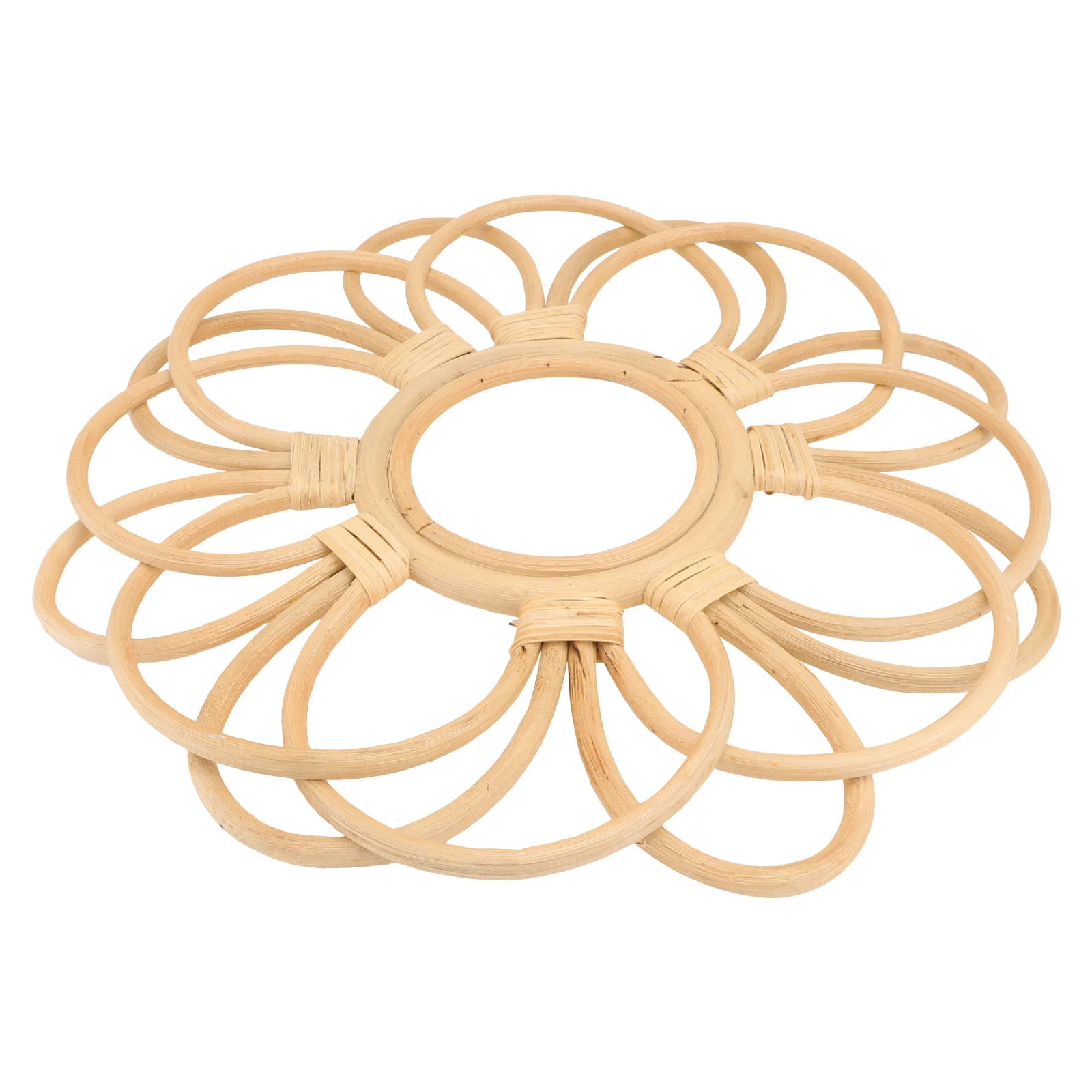 

1Pcs Rattan Woven Hanging Mirror Nordic Style Khaki Retro Wall Mirror Decor Creative Vintage Wall Art Exquisite Household