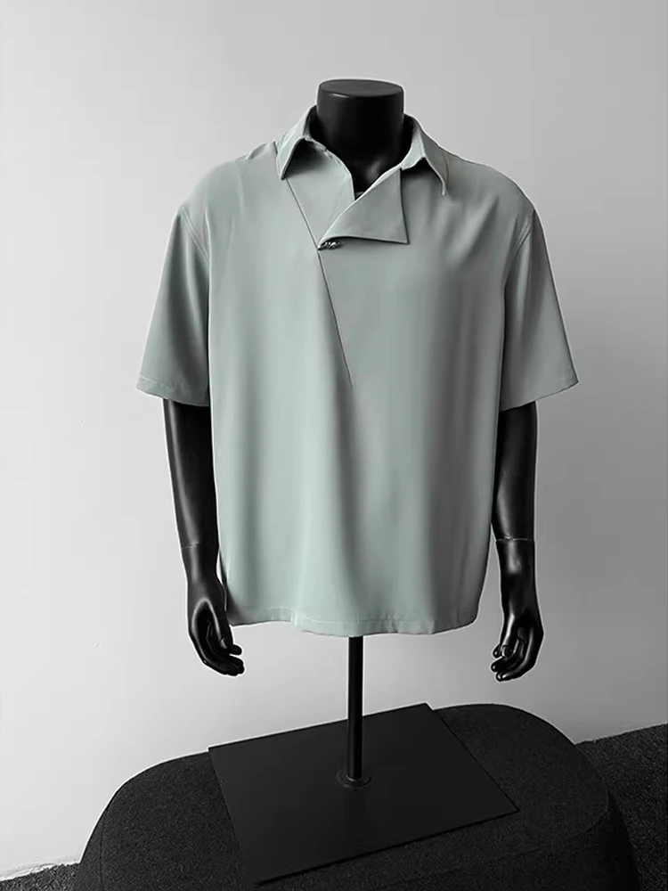 

Мужская футболка White Ice Silk Cool Feeling irt ort Sve против морщин Qui Dry с воротником, летний дизайн, элитная мода