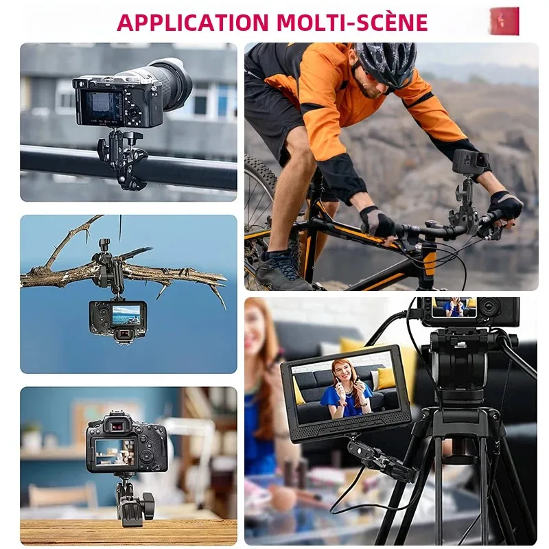 Immagine 7: Ulanzi R094 Super Morsetto in Metallo con Morsetto a Braccio Magico con Doppia Testa a Sfera con Foro da 1/4