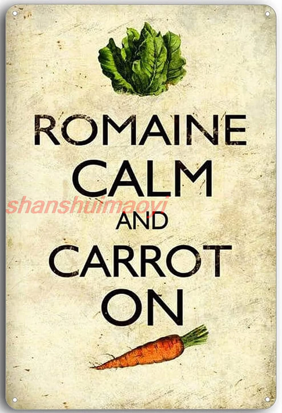 Retro Metal Poster Romaine Calm And Carrot On Metal Tin Signs Vintage Plaque Wall Decor Gift For Home Kitchen Office Club B SHUI