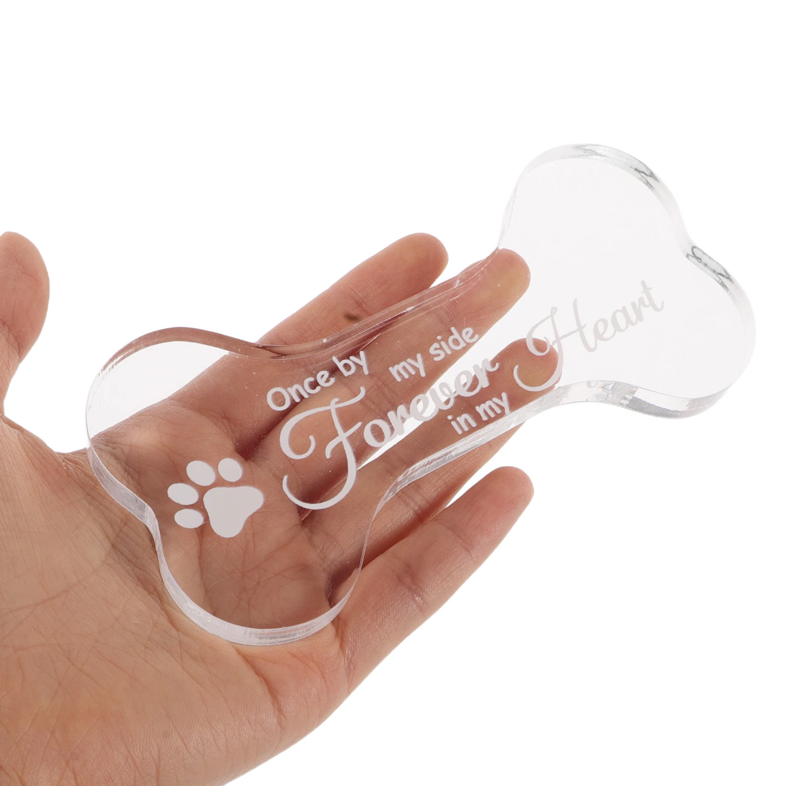 

Pet Commemorative Plaque Bone Shaped Memorial Cat Plaques for Garden Dog Ornament Acrylic Marker Commemorate