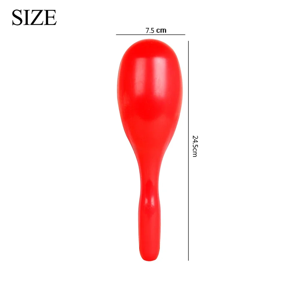 1 Pair Hand Shaker Oval Sand Hammer Baby Early Education Red Plastic Sand Hammer Children Gifts Orff Percussion Instruments