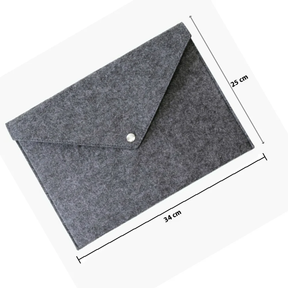 Felt File Folder Dark Grey Large Capacity A4 Paper Document Organizer Button Closure Office School Envelope Handbag Letter Size