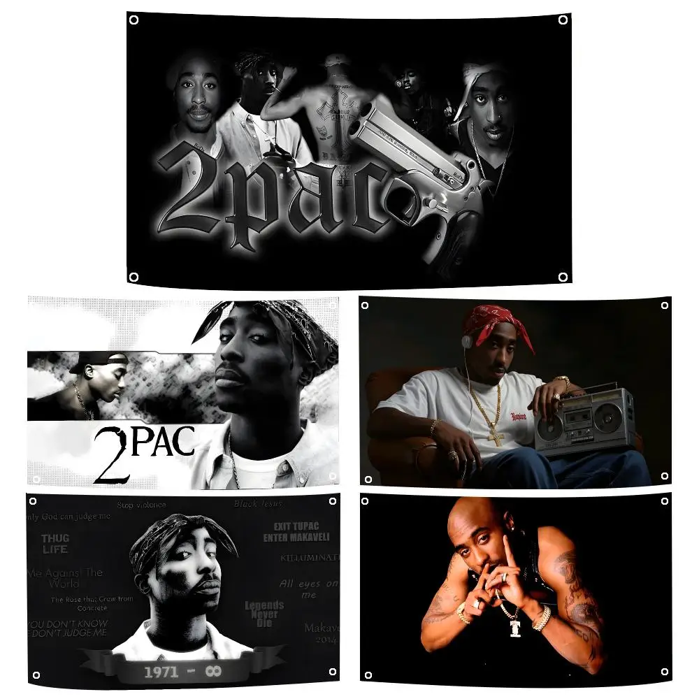 Singer Tupac S-Shakur Flags Durable Outdoor Indoor Festive Decoration Classic Design Wall Room Banner