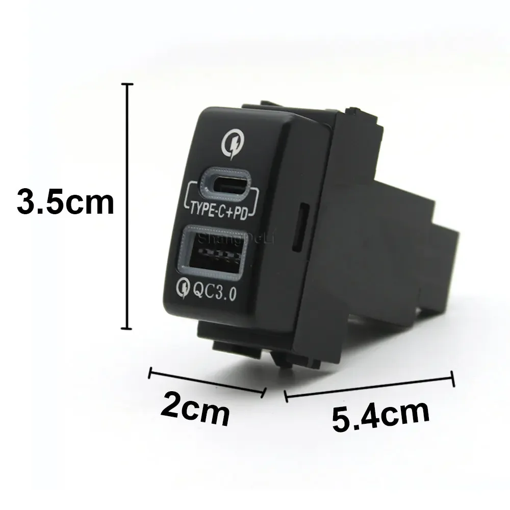 1PC Car QC3.0 Charger Fast Charger Type-C PD USB Charger Interface Socket Fit For Nissan Patrol Y62 X-TRAIL SUNNY SYLPHY Teana