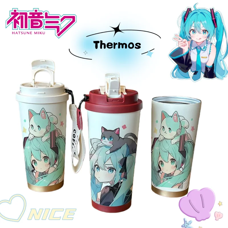 

Хацунэ Мику, милый креативный высококачественный персонаж аниме из нержавеющей стали, изолированная портативная бутылка для воды большой емкости