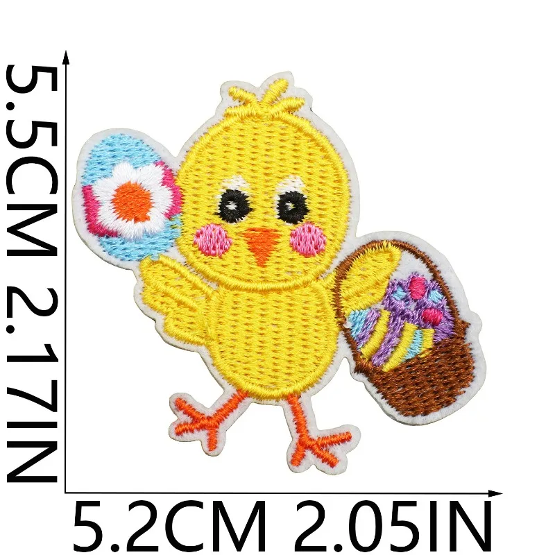 Cute Easter Bunny Egg Chicken Iron-on Embroidered Badge Patch for DIY T-shirt Backpack Clothing Appliques Sticker