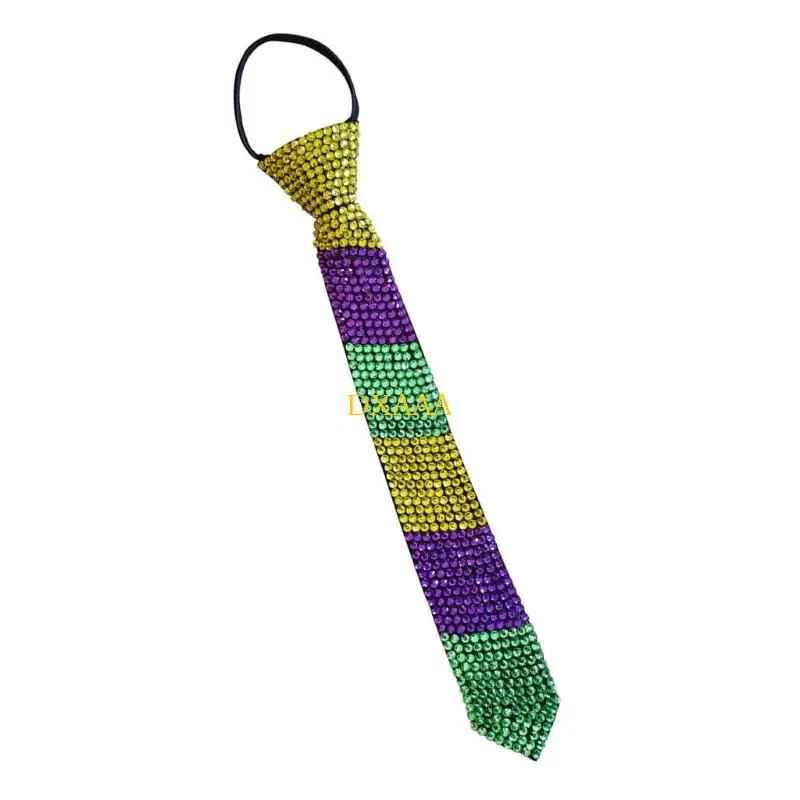 DXAA Fashionable Necktie Necklace Encrusted Beaded for Actor Actress Stage Shows