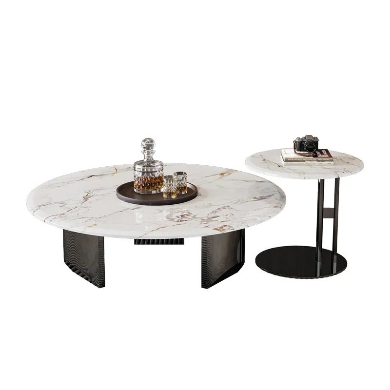 

Italian marble coffee table high artistic sense living room home light luxury modern simple round coffee table
