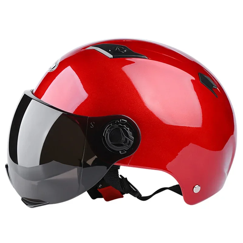 Adult Electric Motorcycle Helmet Half Helmet Scooter Motor Crash Helmet Motorcycle Bicycle Sunshade Sun Protection Summer