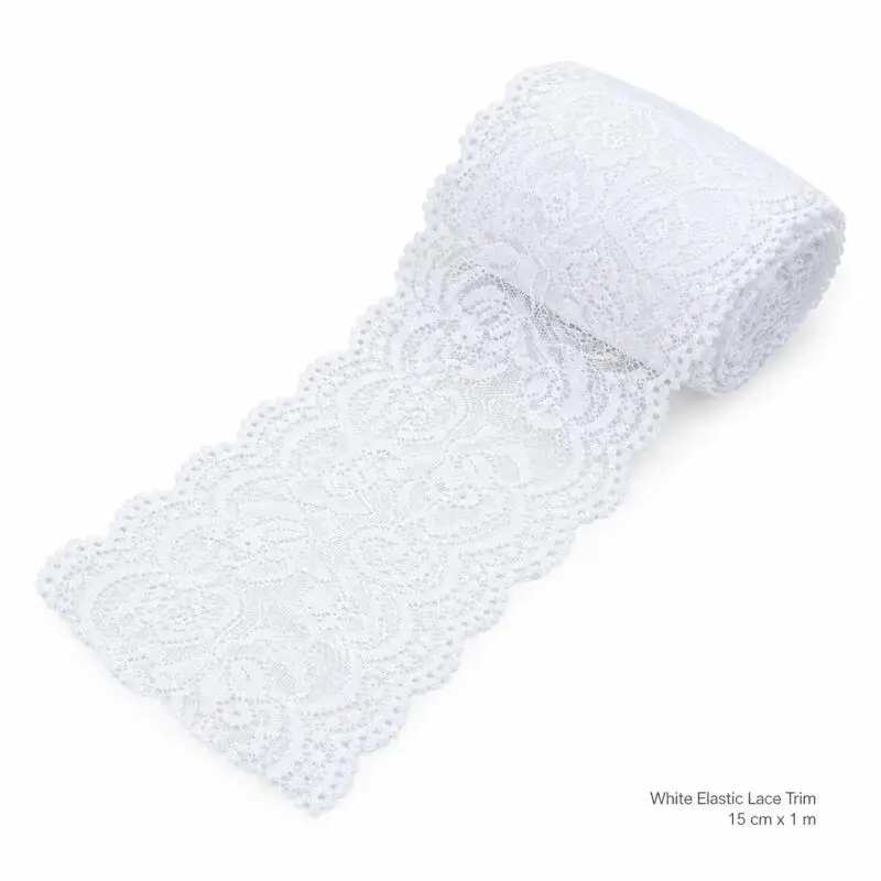 1 Meter/Rolle 10/15 cm Breites Elastisches Spitzenband mit Hohlem Blumenmuster DIY Kleidung Nähen Handwerk Spitzenband – Detail 2
