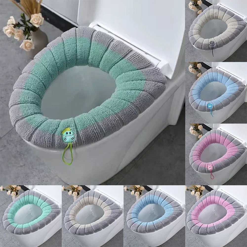 Thuis Winter Warm Toiletbrilhoes Wasbare Mat Toiletbril Deksel Pad Draagbaar Elastisch Touw Zacht Pad Bidethoes Badkamerbenodigdheden