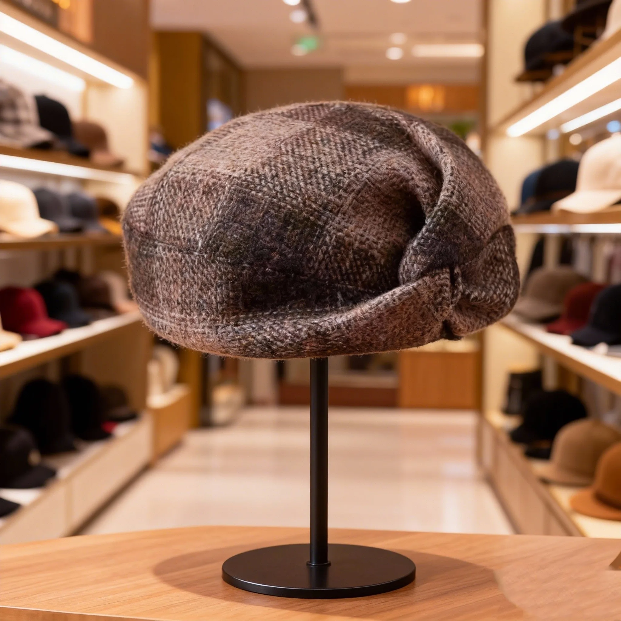 Fashionable Wool Blend Beret Hat Small Fragrance Style Ladies Autumn Winter Warmth Painting Cap Casual Adjustable round Top
