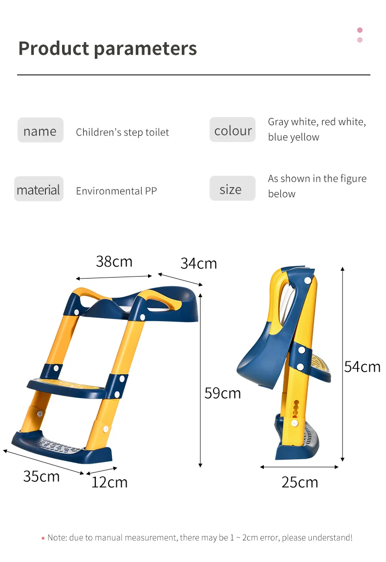 Folding Children\'s Potty Training Toilet Baby Pot Seat Urinal Chair With Adjustable Step Stool Ladder Comfortable Safe Toilet