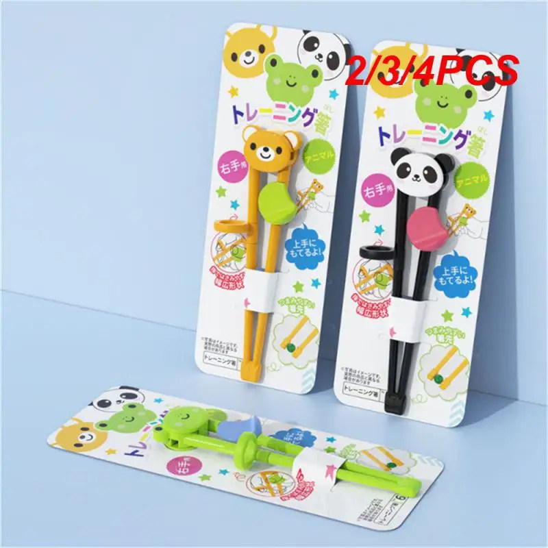 2/3/4PCS Childrens Chopsticks Safety Ergonomic Cartoon Animal Themed Tableware Primary Learning Chopsticks Brain Game