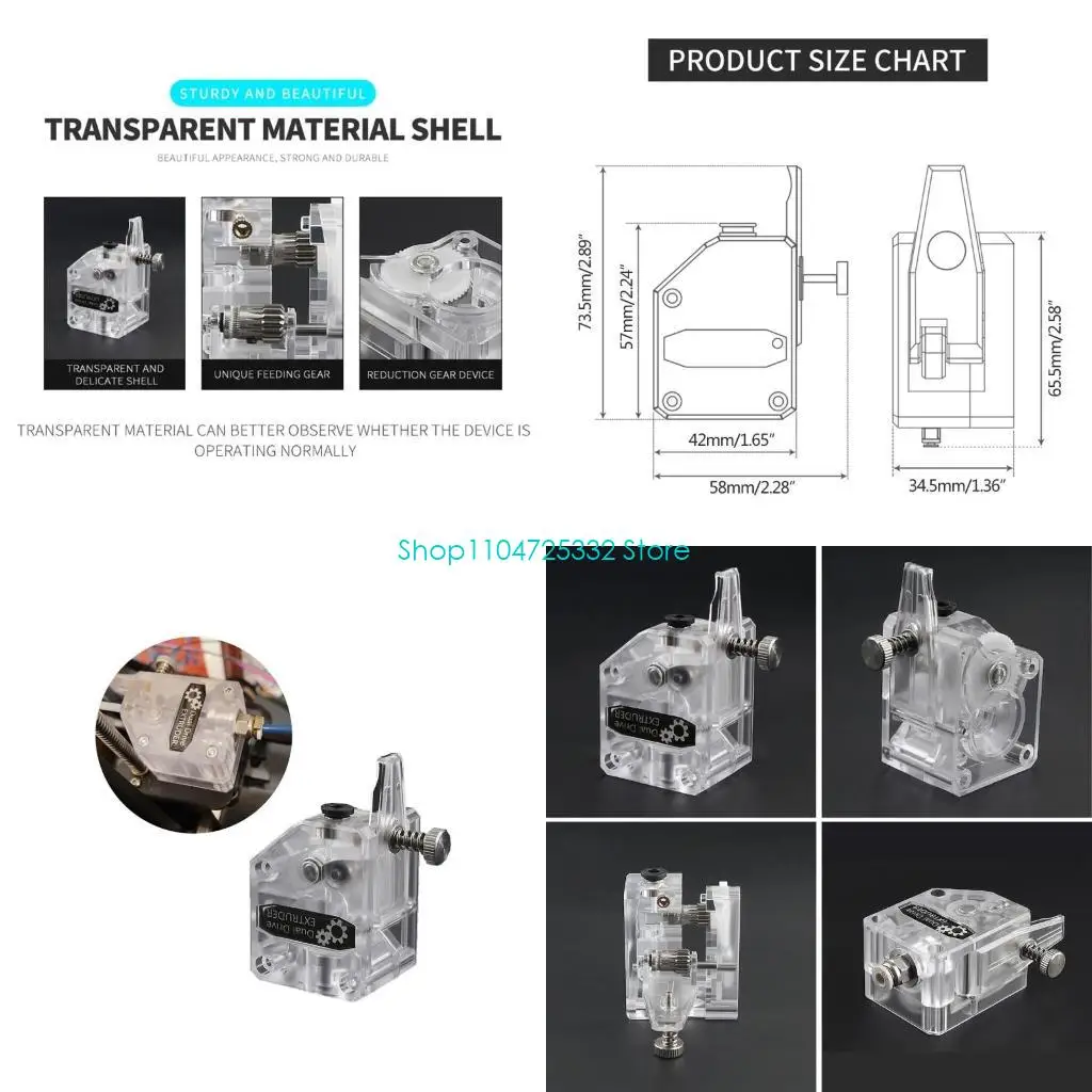 

P5EA Extruder Dual Gear Extruder for 3d Printer High Performance for Short-Range and Long-Range Extrusion