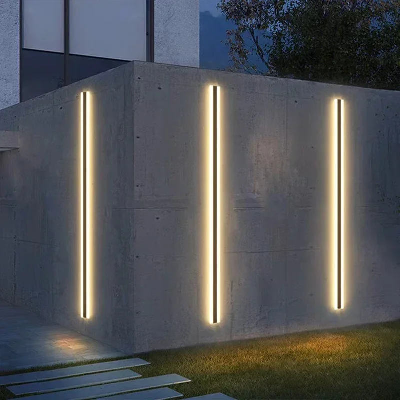 impermeavel ao ar livre led lampada de parede long strip wall light fundo luminarias decorativas jardim corcorredor villa 100 cm 120cm 01