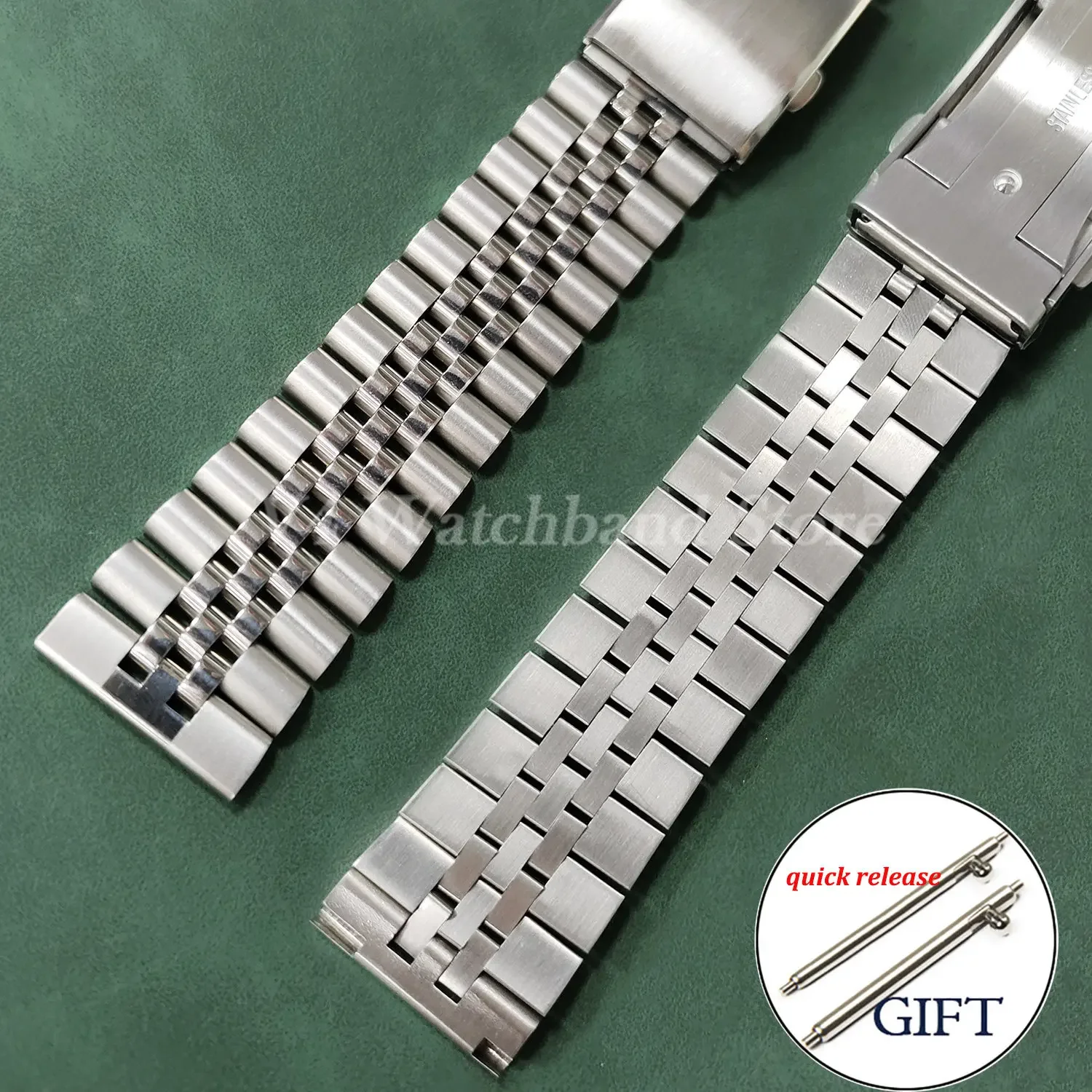 Straight End Bracelet 20 21 22 23 24mm Solid Buckle Strap for Jubilee 316L Stainless Steel Watchband Women Men Watch Accessories