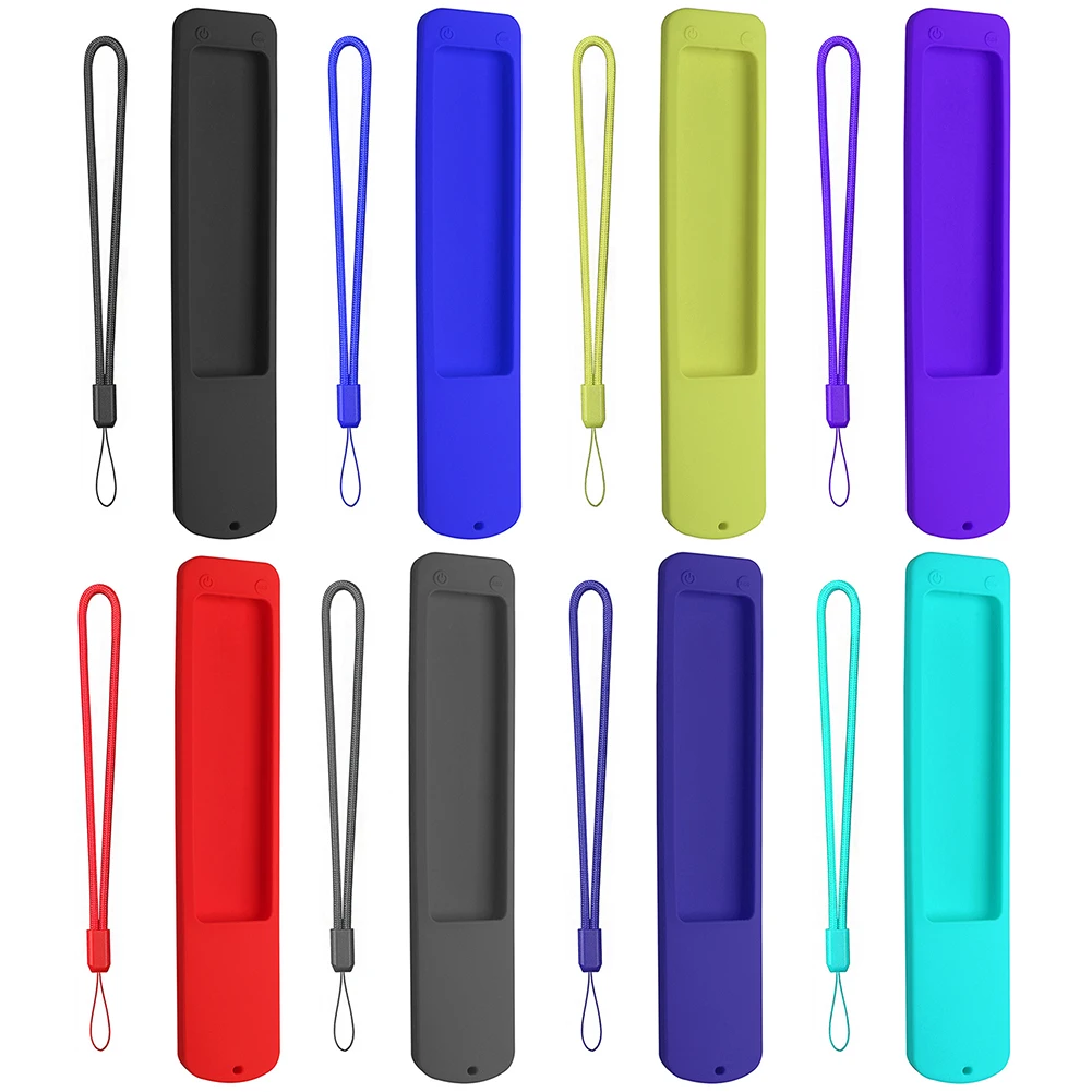 غطاء من السيليكون لجهاز التحكم عن بعد مضاد للسقوط حافظة عن بعد مضادة للخدش غطاء جهاز التحكم عن بعد للتلفزيون مع حبل مضاد للفقدان لهاتف Xiaomi XMRM-ML