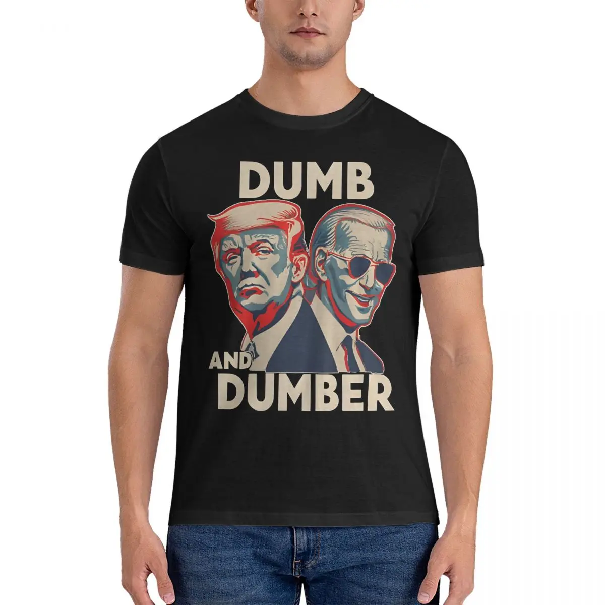 Trump Biden Dumb And Dumber T Shirts Men Pure Cotton Funny T-Shirt Crew Neck Donald Trump Tees Short Sleeve Tops Summer