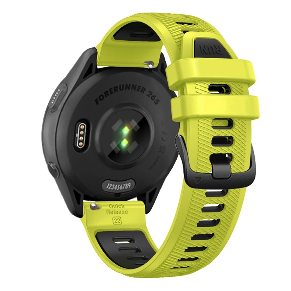 Pulseira esportiva universal de silicone, 22mm, para garmin forerunner 265 255, banda de música para vivoactive 4/venu 2, 45mm